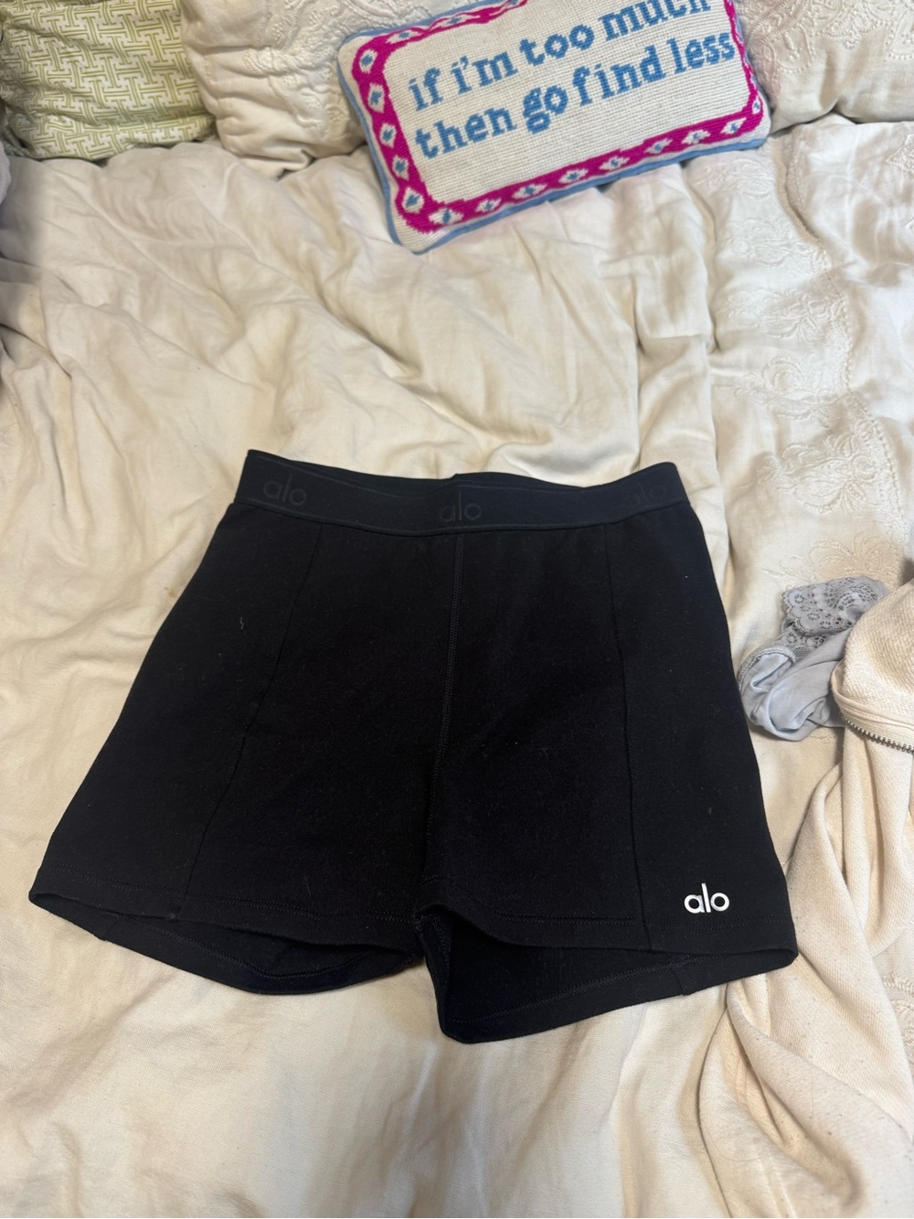 ALO Yoga Black Women's Bike Shorts with Logo